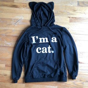 “I’m a Cat” hooded sweatshirt with ears